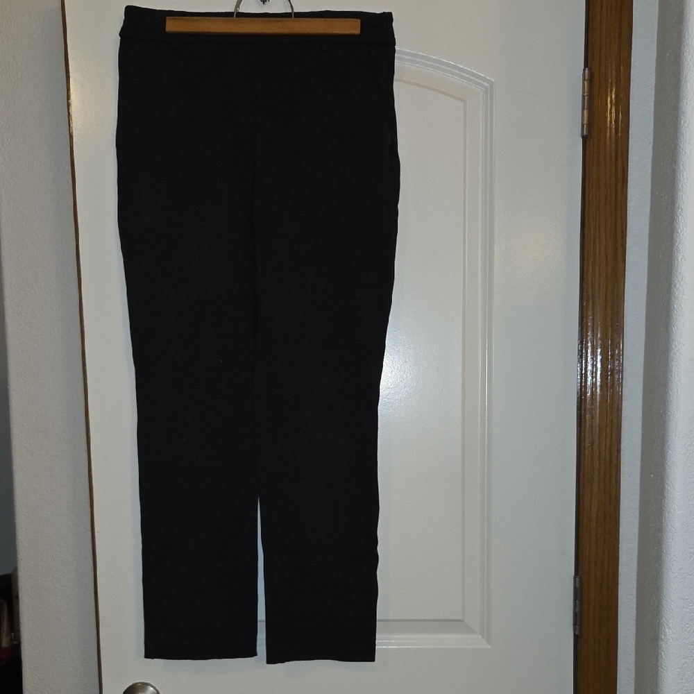 Charcoal Gray Patterned Dress Pants